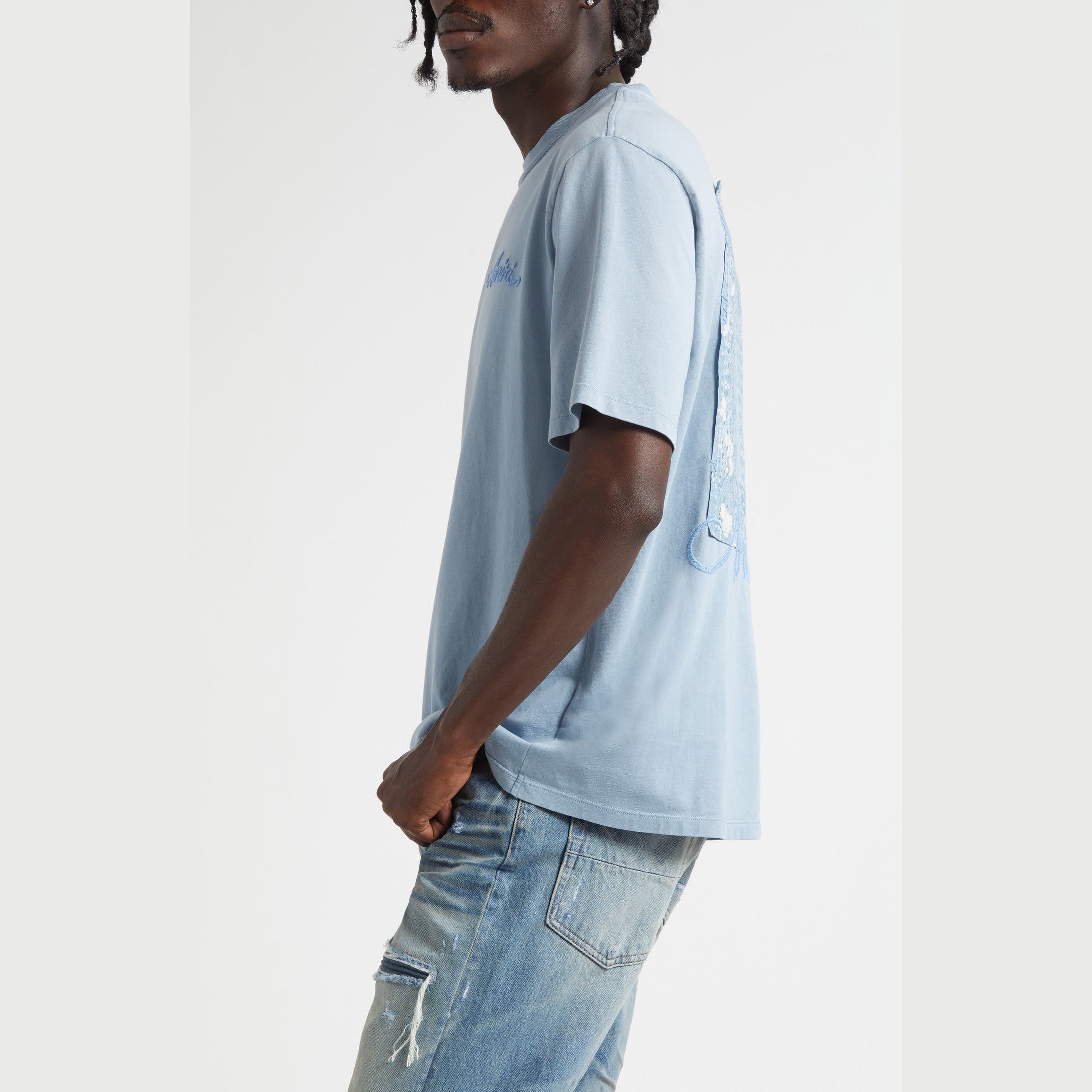 T-Shirt Amiri - Bleached Bandana Patch - Coton