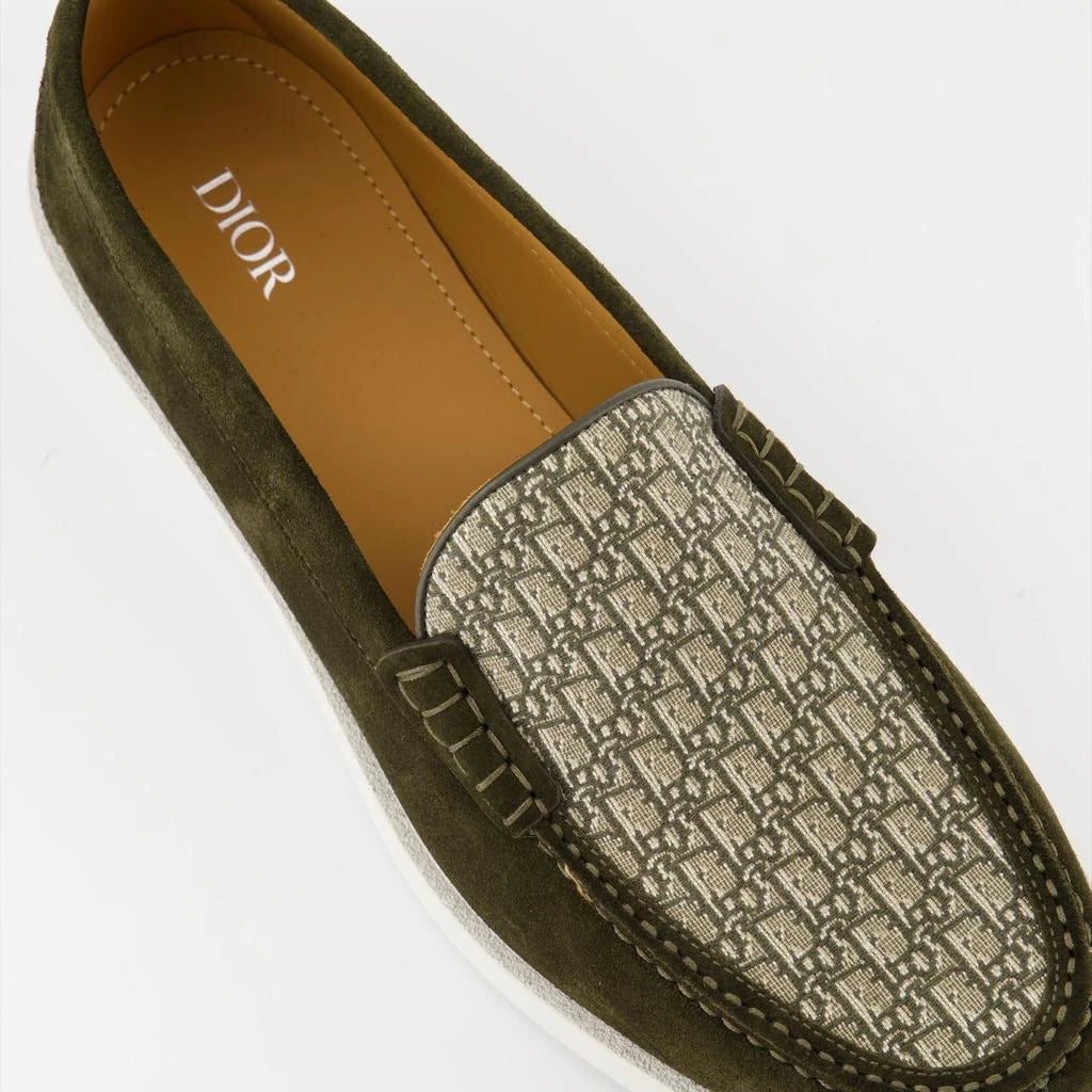 Mocassins Dior - Granville - Toile Jacquard - Vert