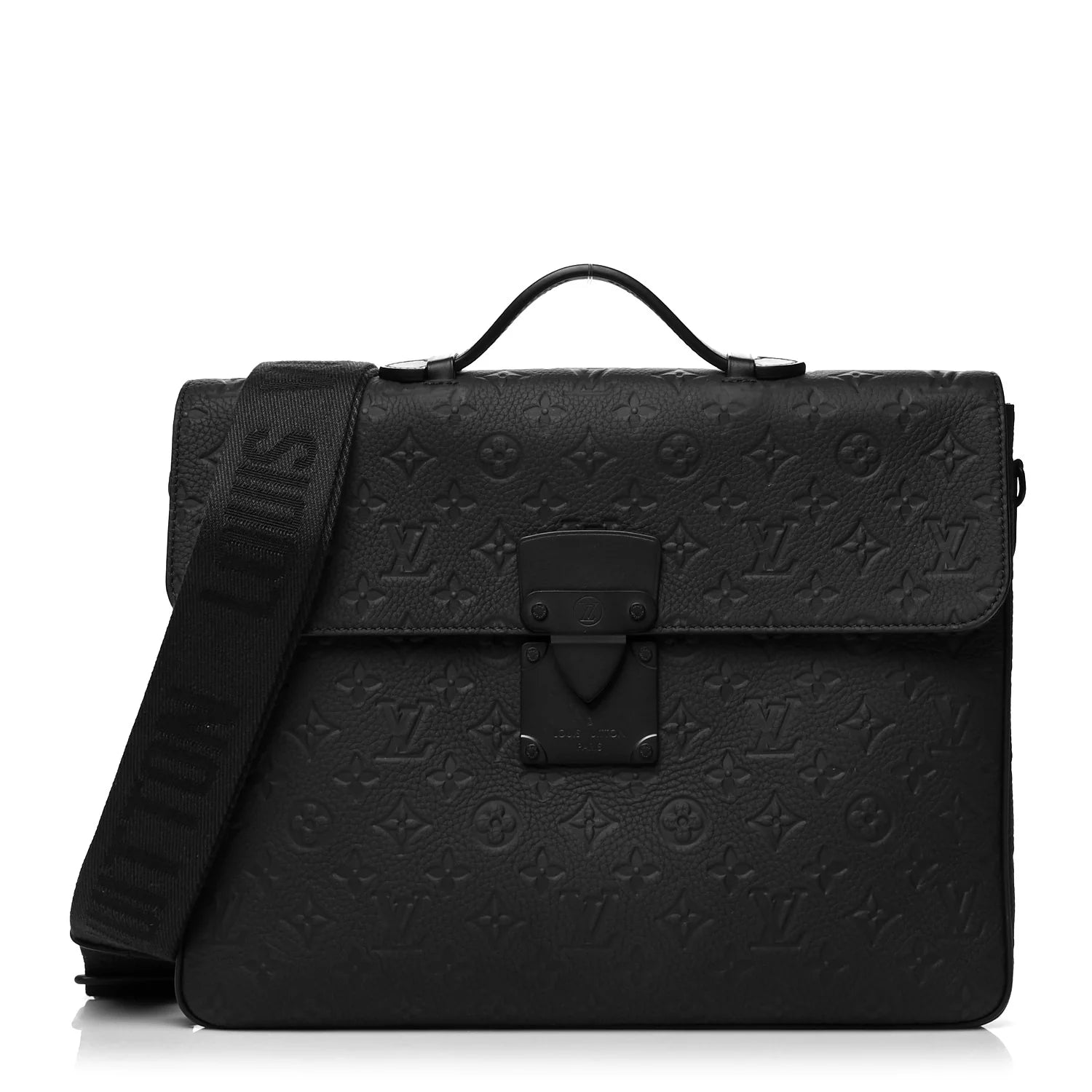Porte-documents Louis Vuitton - S-Lock - Cuir Taurillon Monogram - Noir