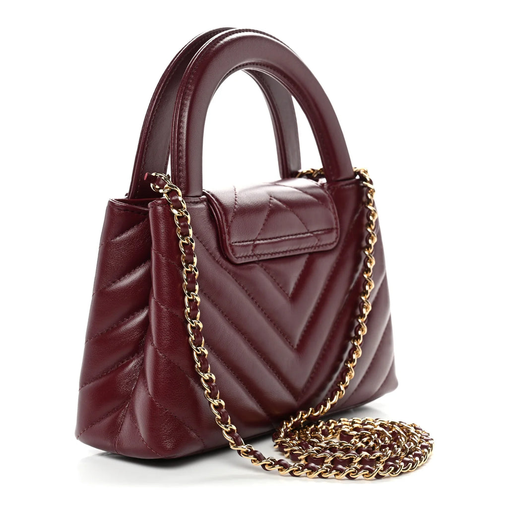 Sac Chanel - Mini Tote Bag Shiny Lamb - Bordeaux