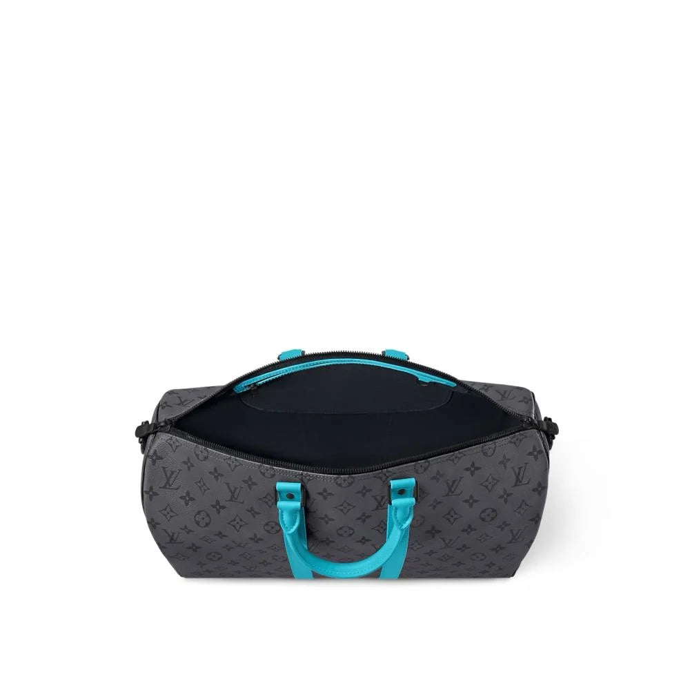 Sac de voyage Louis Vuitton - Keepall Bandoulière 45 - Toile Monogram Éclipse Turquoise