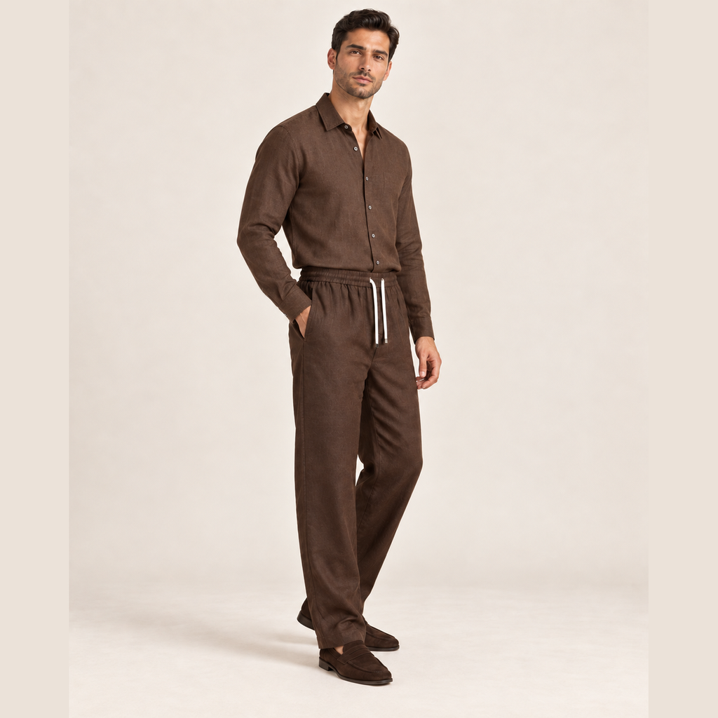 Pantalon Loro Piana - Lin - Bun Chocolat