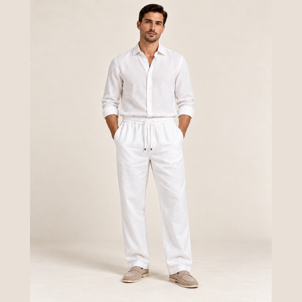 Pantalon Loro Piana - Lin - Blanc