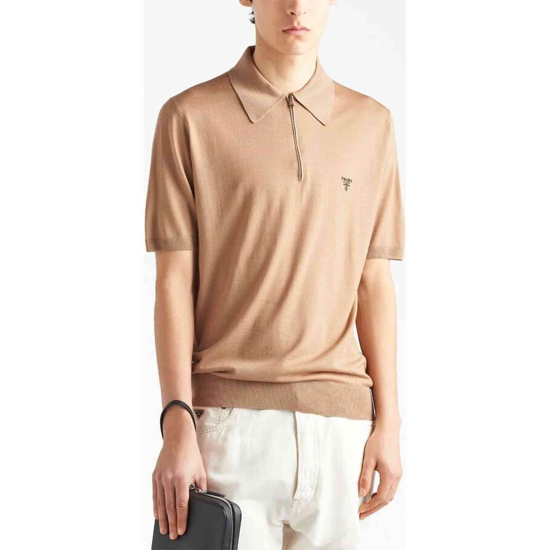 Polo Prada - Laine à col zippé - Marron