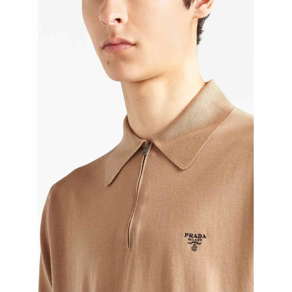 Polo Prada - Laine à col zippé - Marron