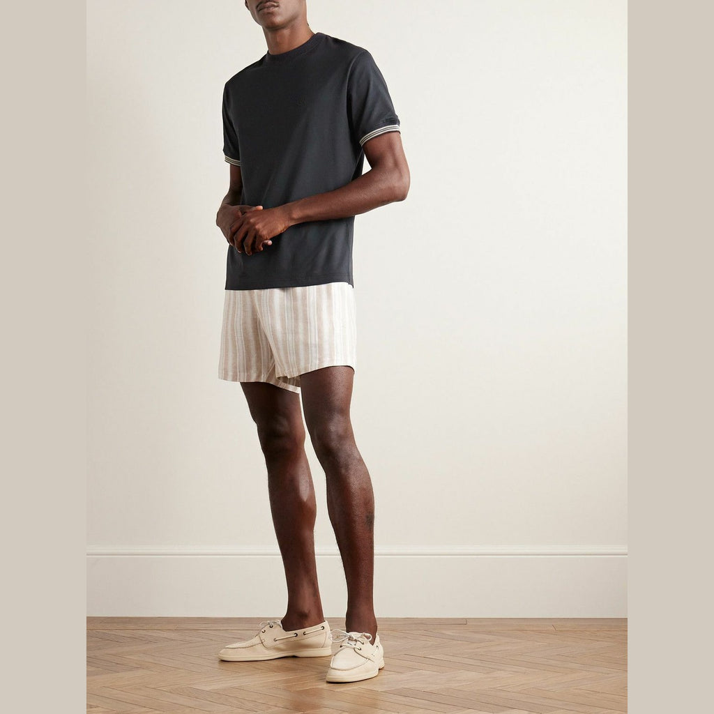 T-Shirt Loro Piana - Logo Brodé - Noir