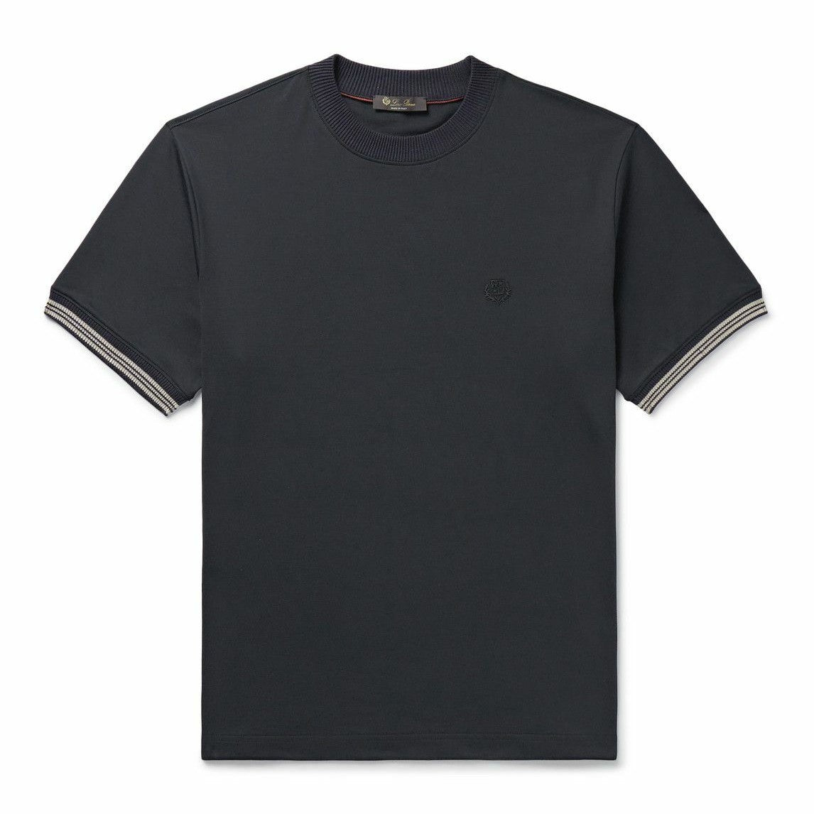 T-Shirt Loro Piana - Logo Brodé - Noir