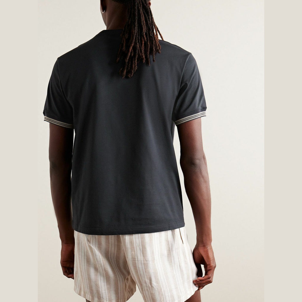 T-Shirt Loro Piana - Logo Brodé - Noir