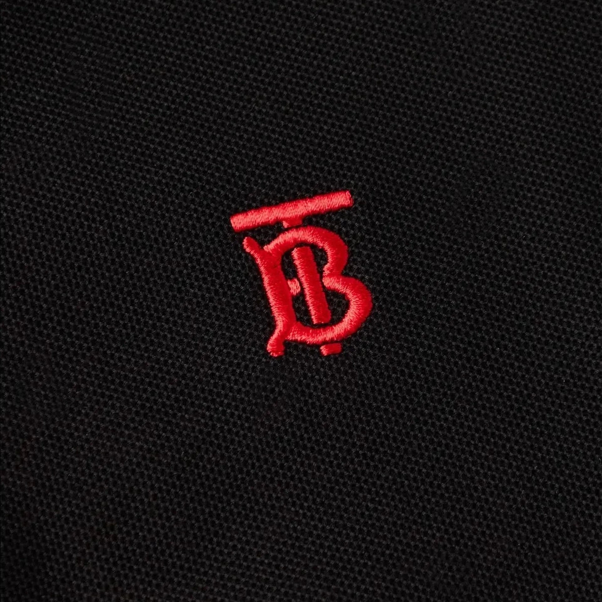 Polo Burberry - Logo Brodé - Noir/Rouge