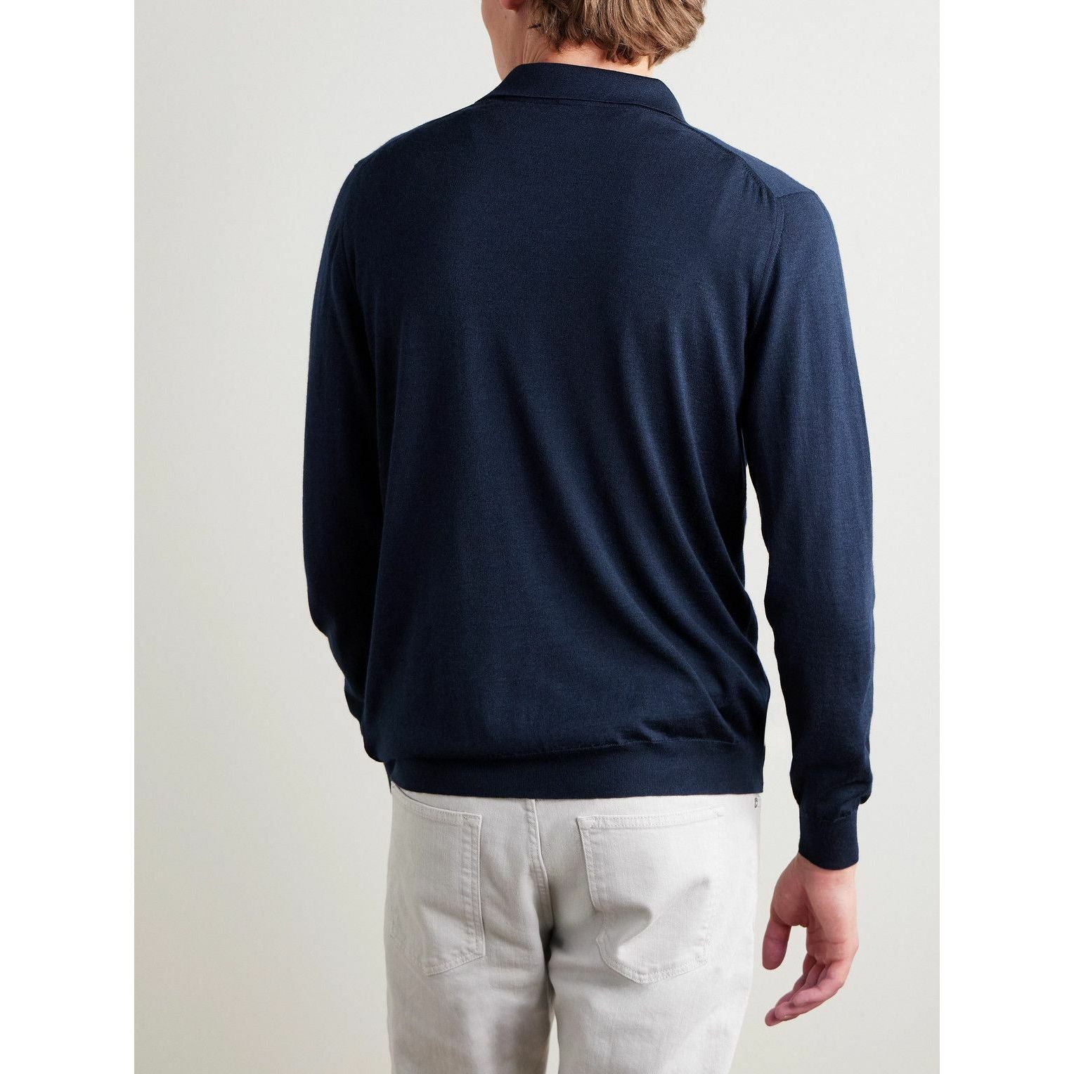 Polo Kiton - Cashmere & Silk-Blend Half-Zip - Bleu