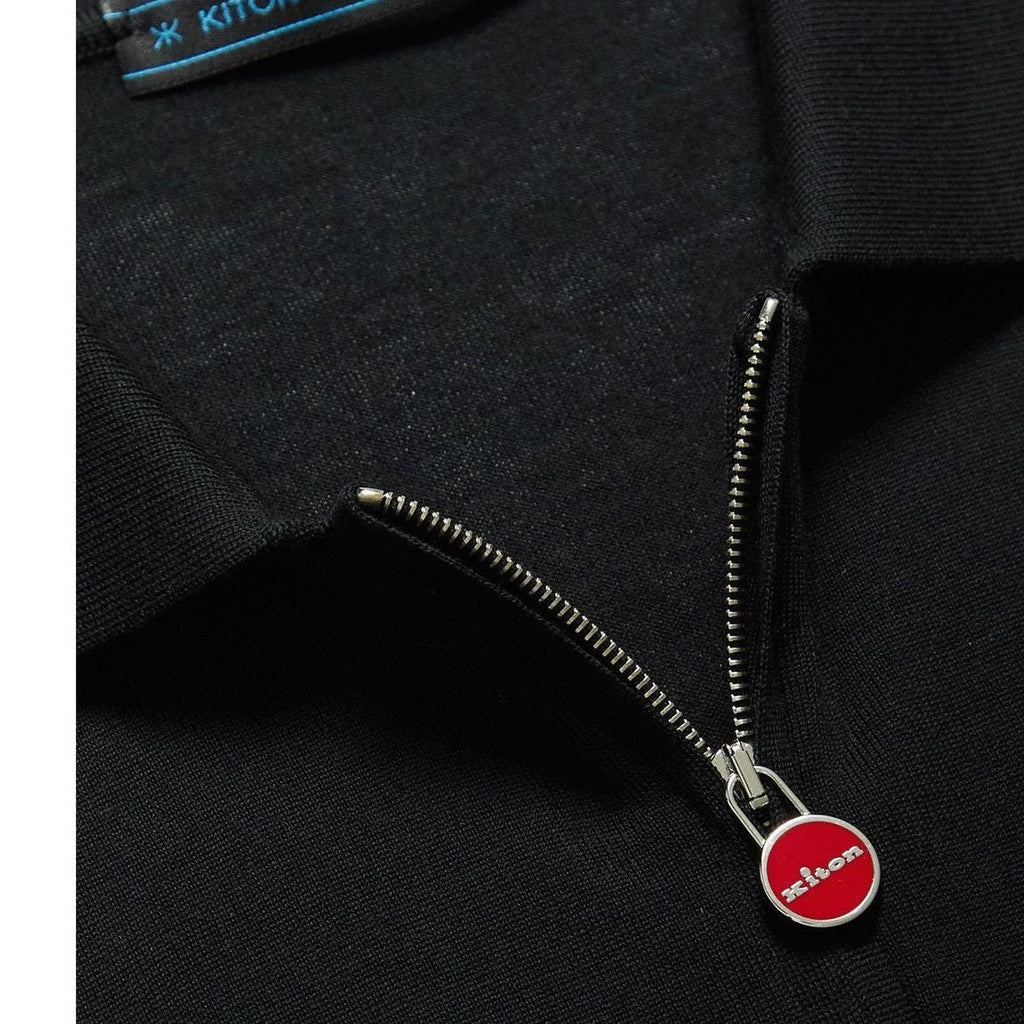 Polo Kiton - Cashmere & Silk-Blend Half-Zip - Noir