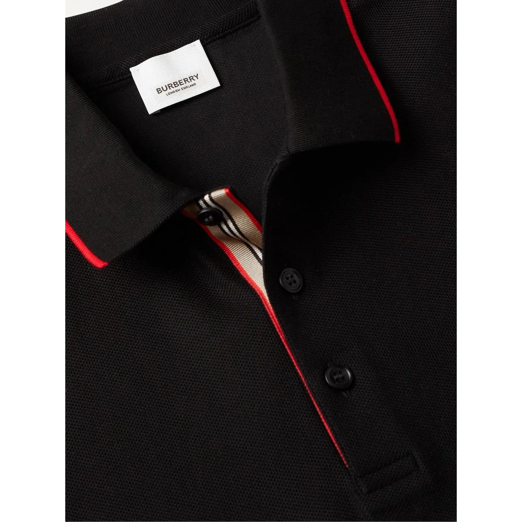 Polo Burberry - Logo Brodé - Noir/Rouge