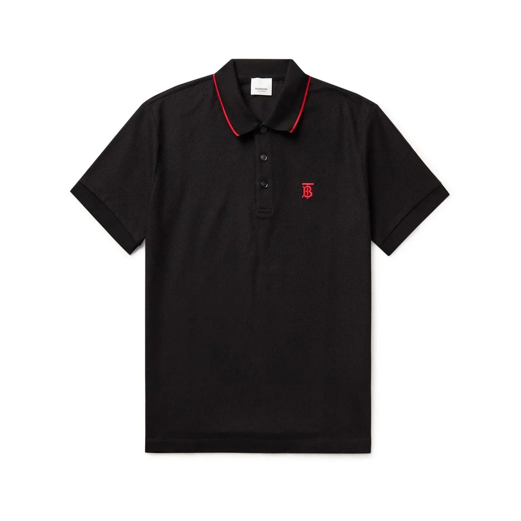 Polo Burberry - Logo Brodé - Noir/Rouge
