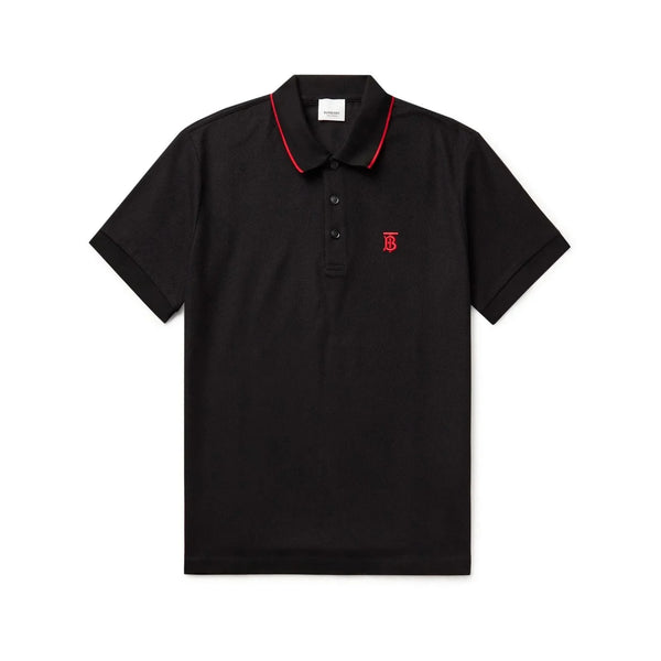 Polo Burberry - Logo Brodé - Noir/Rouge