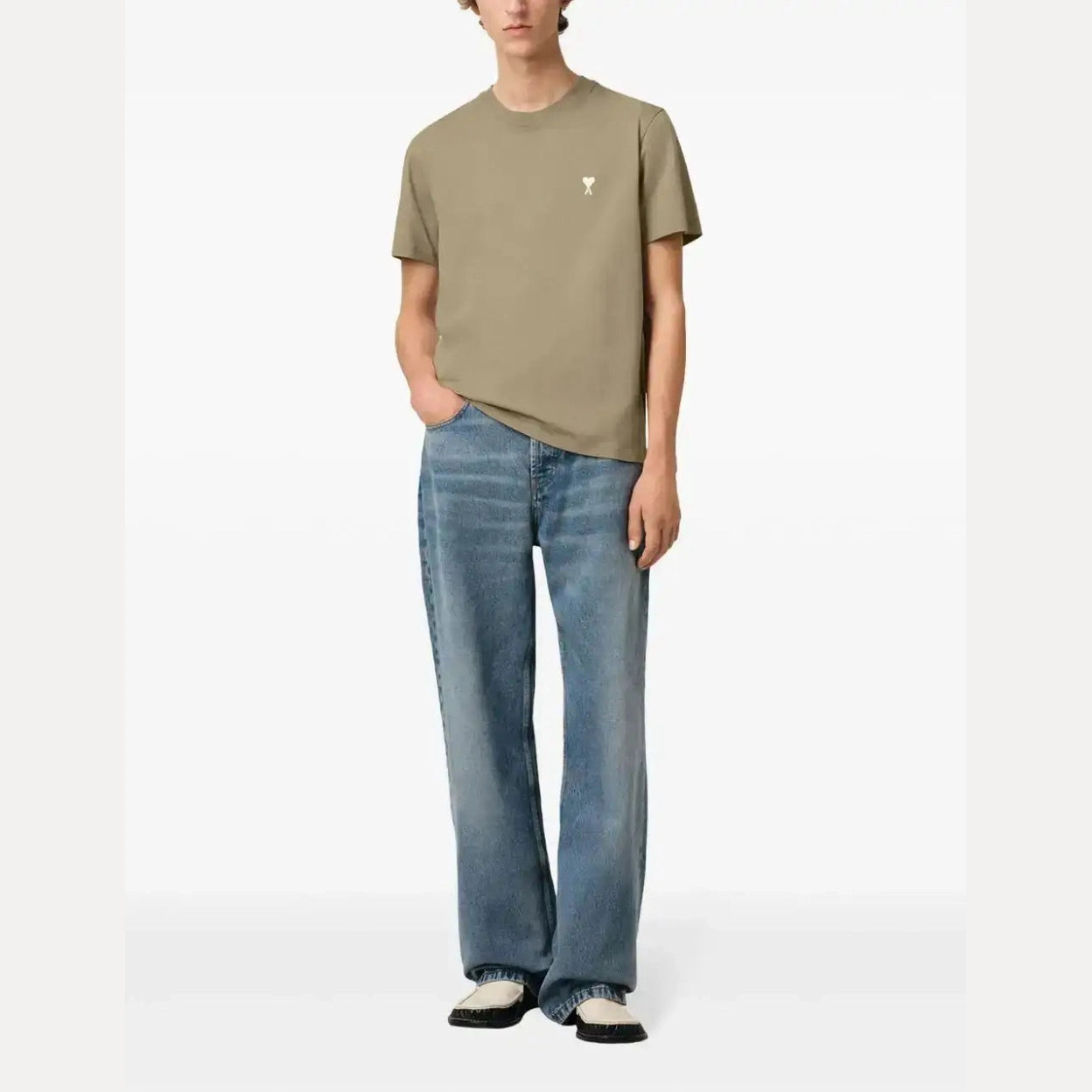 T-Shirt Ami De Coeur - Coton - Vert Olive