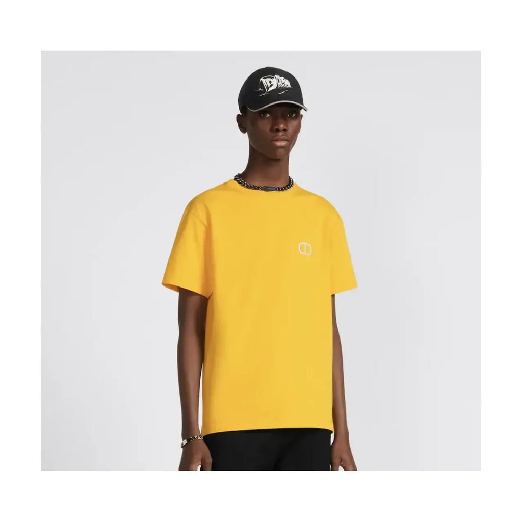 T-Shirt Christian Dior - CD Icon - Coupe Regular - Jaune