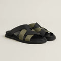 Sandales Hermes - Kazimir - Noir / Vert Toundra