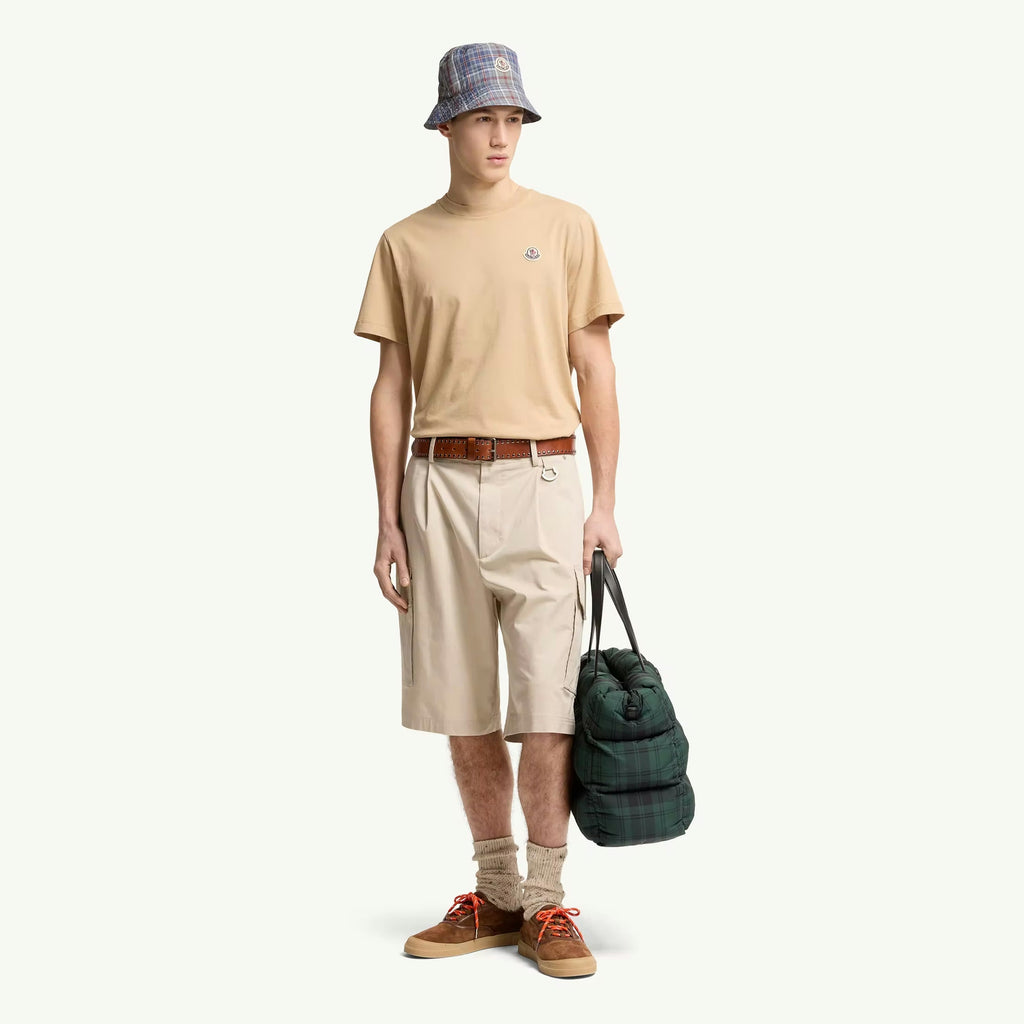 T-Shirt Moncler - Logo Patch - Beige