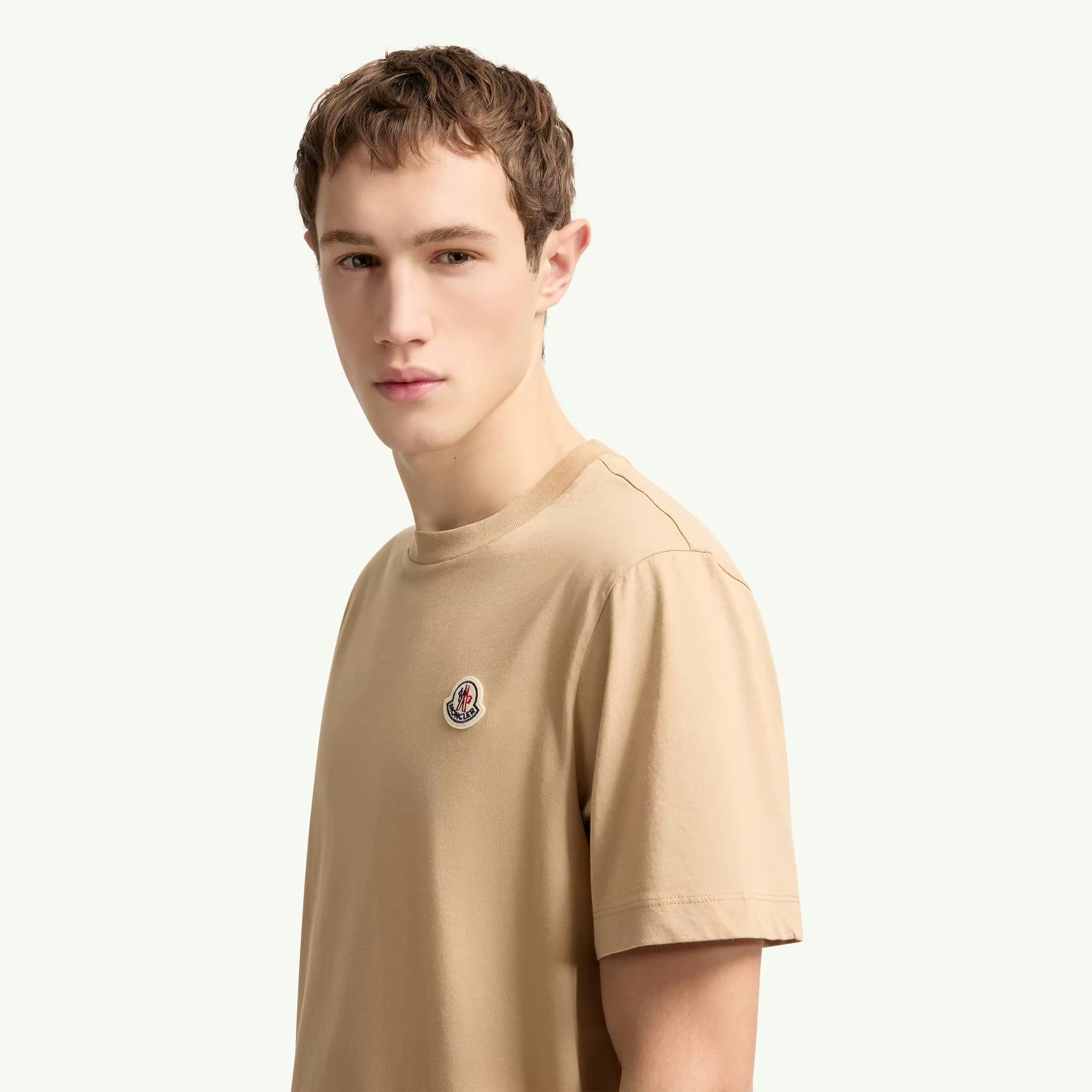T-Shirt Moncler - Logo Patch - Beige