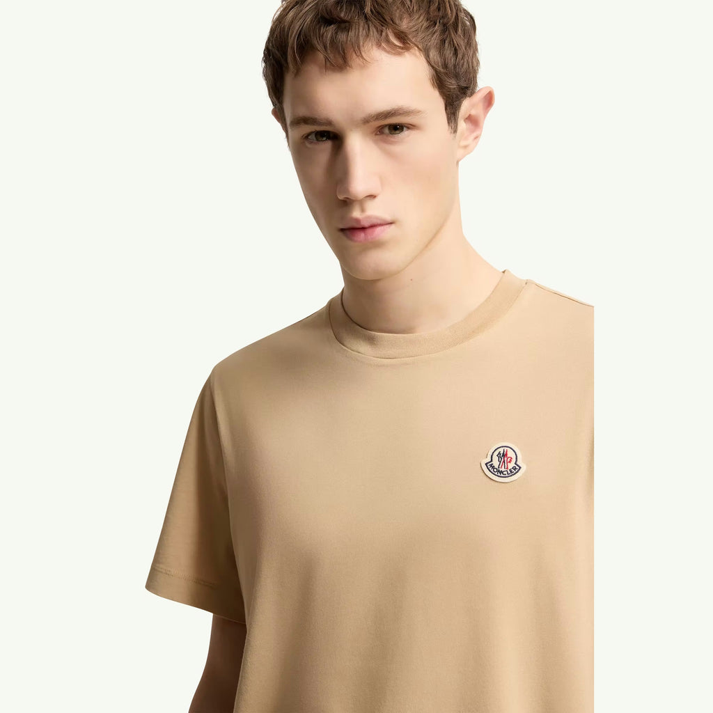 T-Shirt Moncler - Logo Patch - Beige
