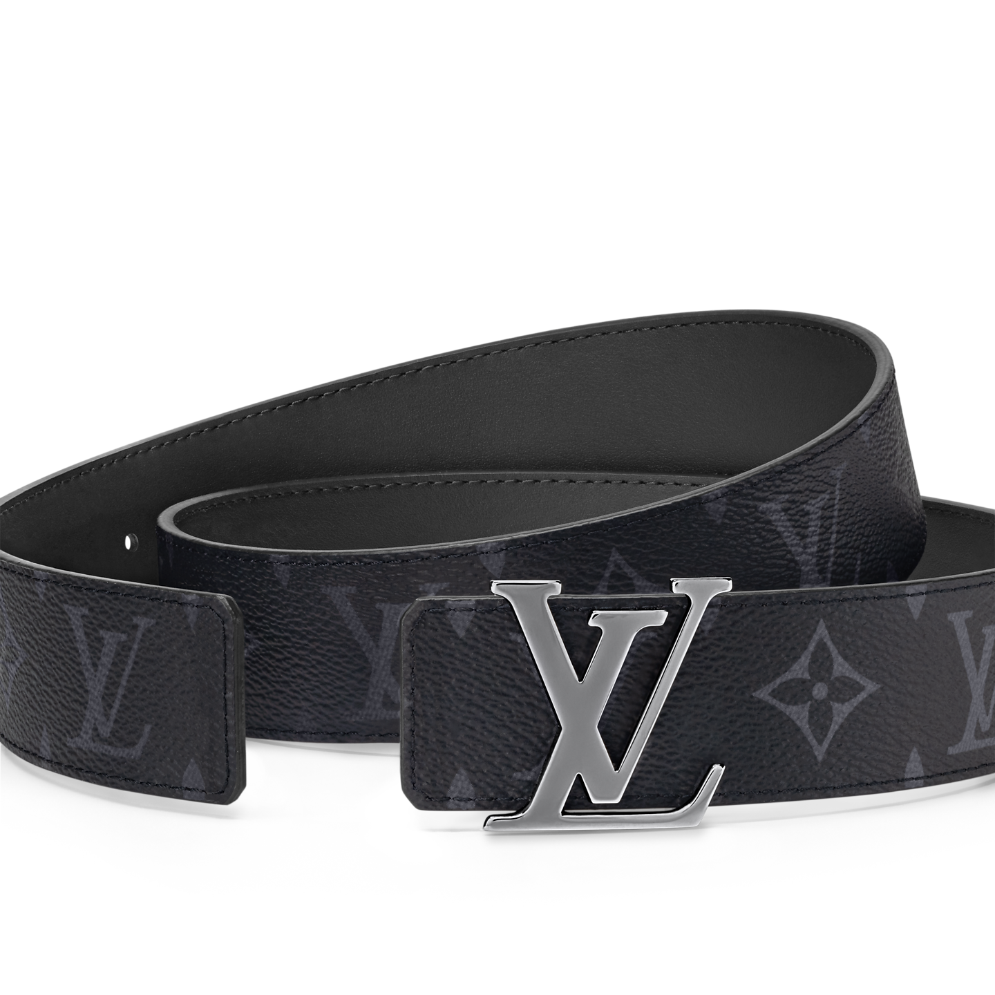 Ceinture Louis Vuitton - Initiales 35 mm réversible - Noir