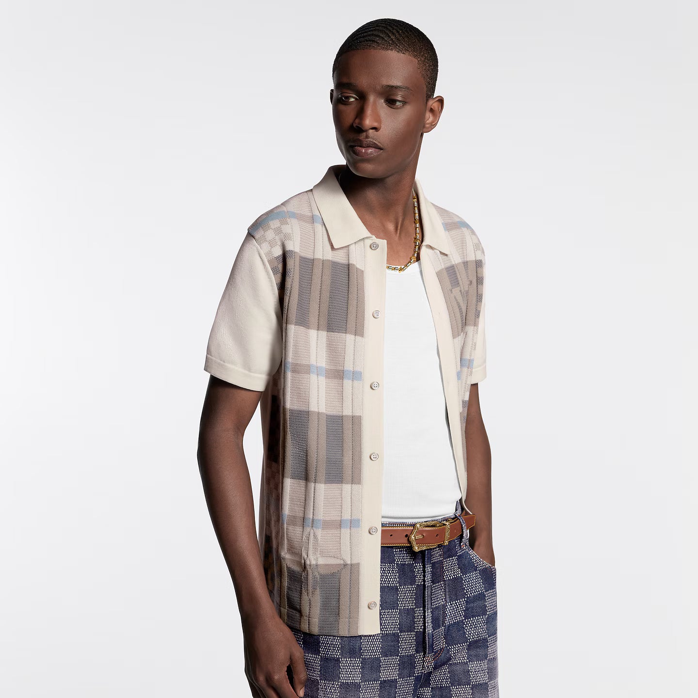 Chemise Louis Vuitton - manches courtes à motif jacquard