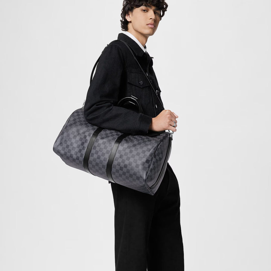 Sac de voyage Louis Vuitton - Keepall Bandoulière 45 - TOILE DAMIER GRAPHITE