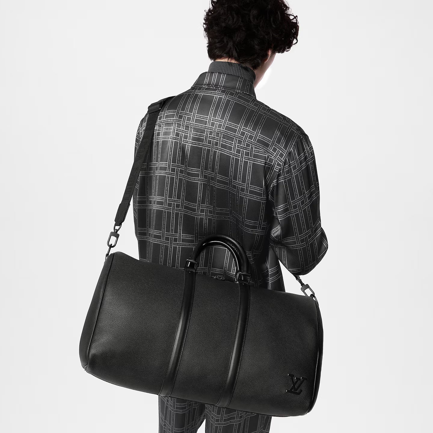 Sac de voyage Louis Vuitton - Keepall Bandoulière 50 - Aerogram - Noir