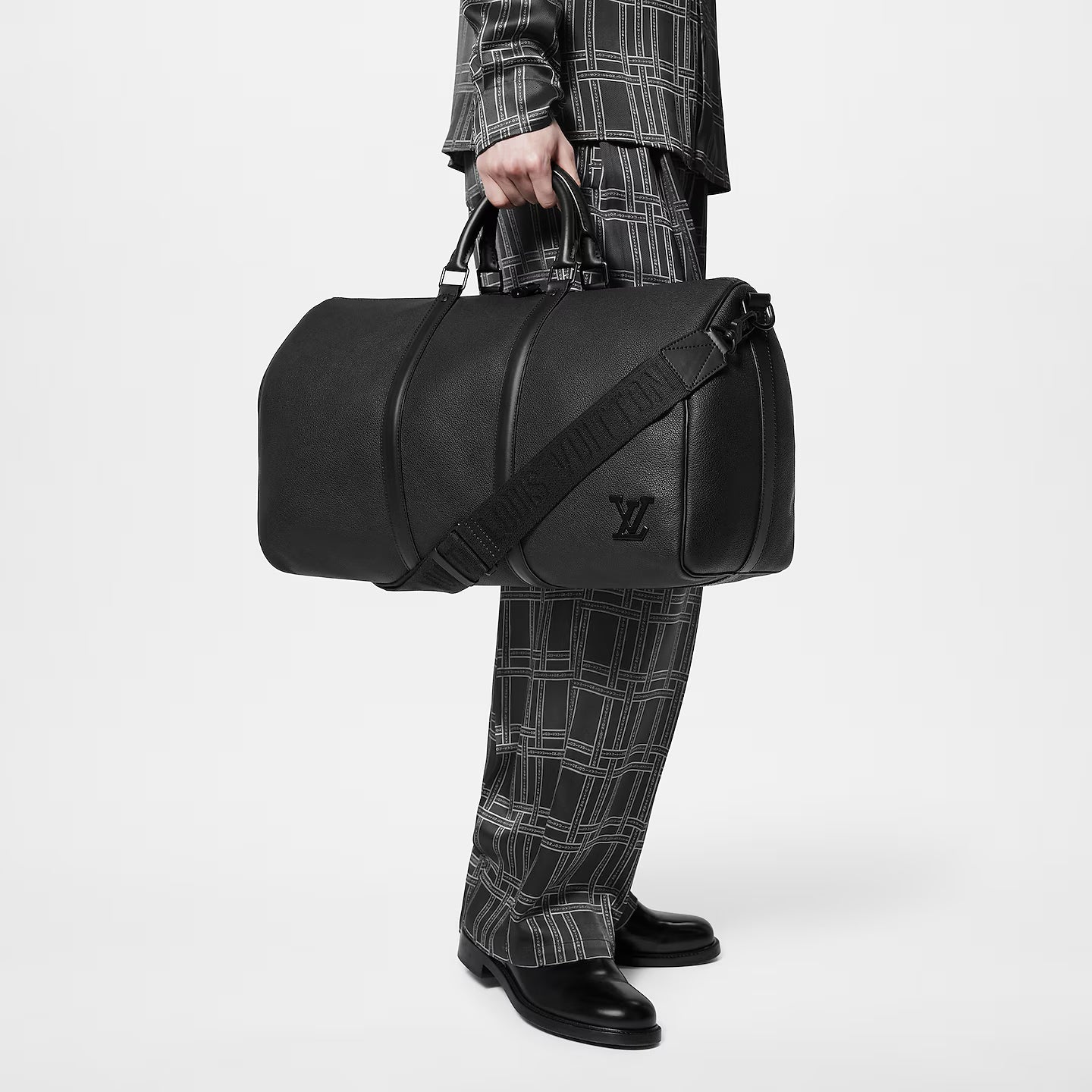 Sac de voyage Louis Vuitton - Keepall Bandoulière 50 - Aerogram - Noir