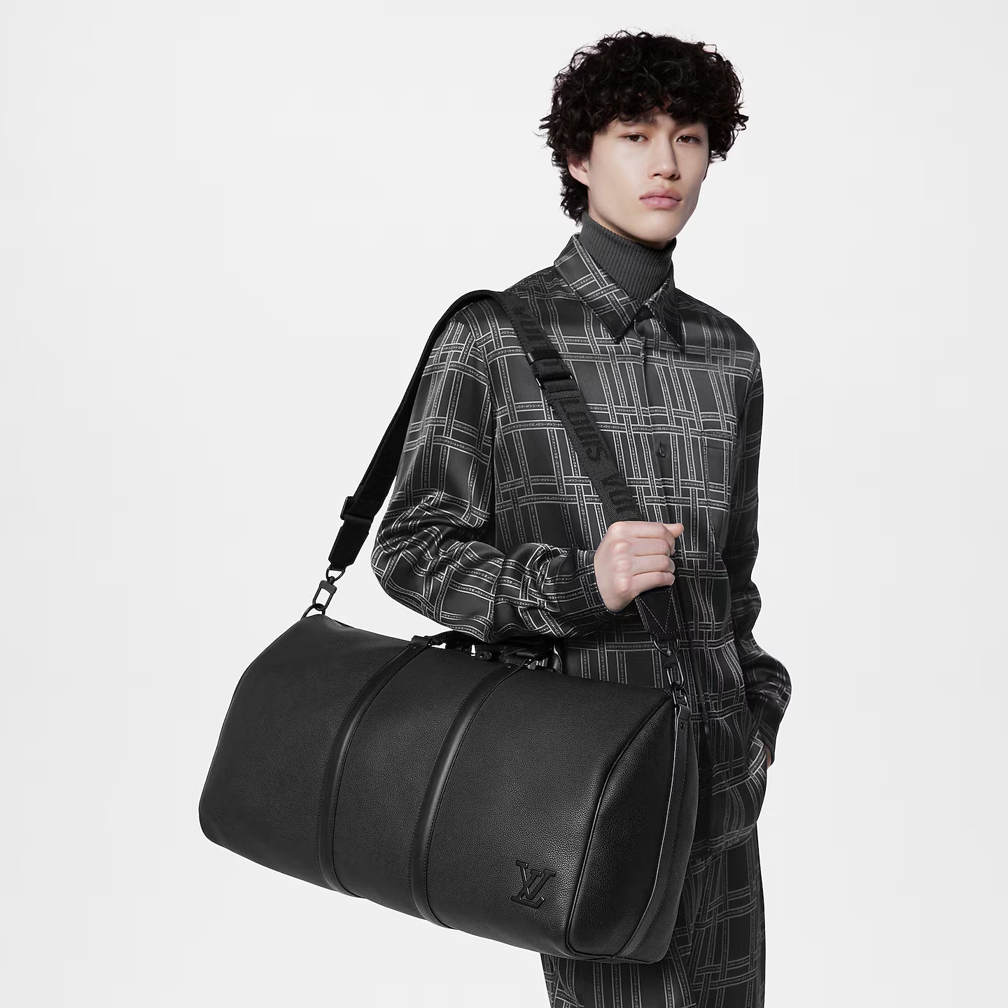 Sac de voyage Louis Vuitton - Keepall Bandoulière 50 - Aerogram - Noir