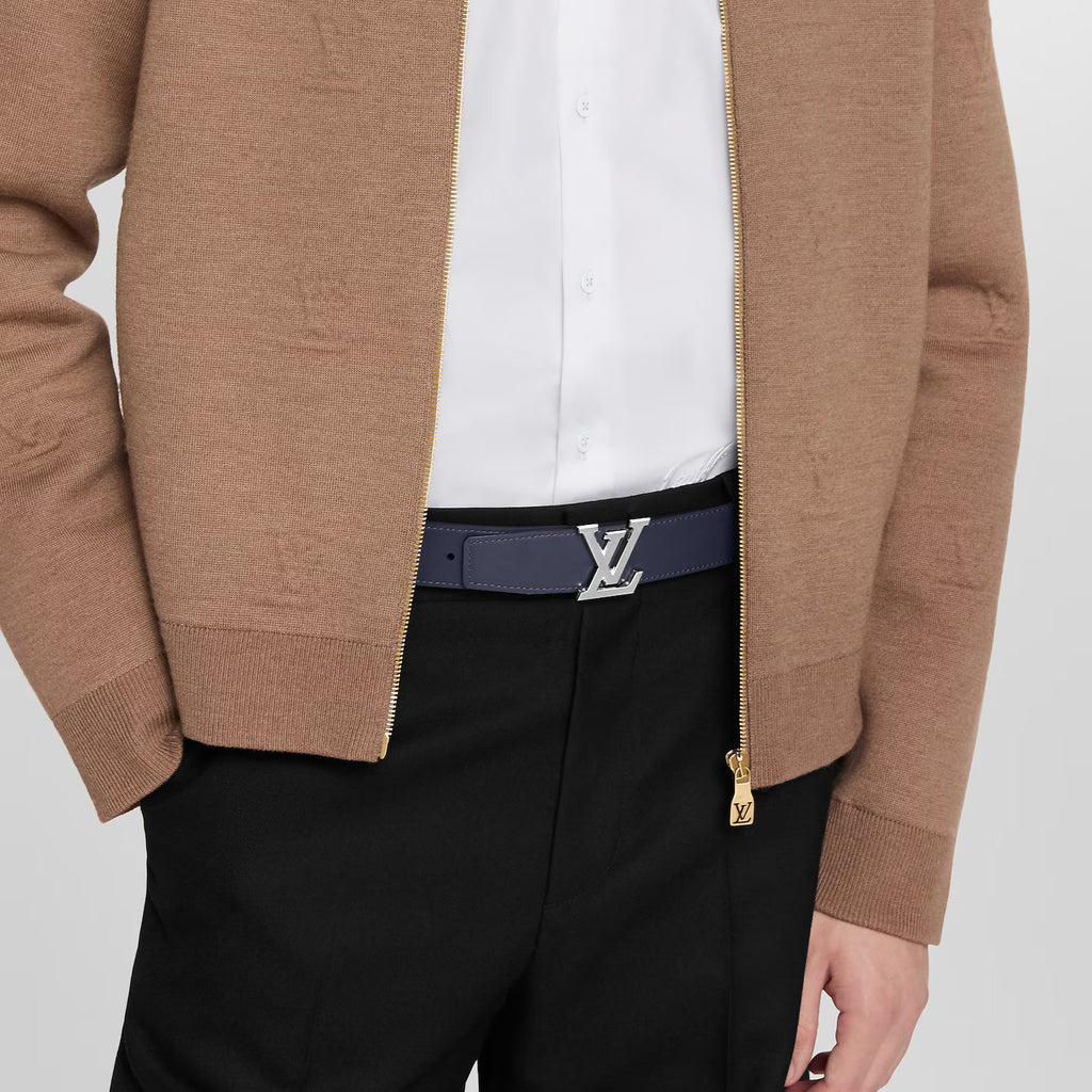 Ceinture Louis Vuitton - Initiales Taurillon 35mm Reversible - Bleu Marine