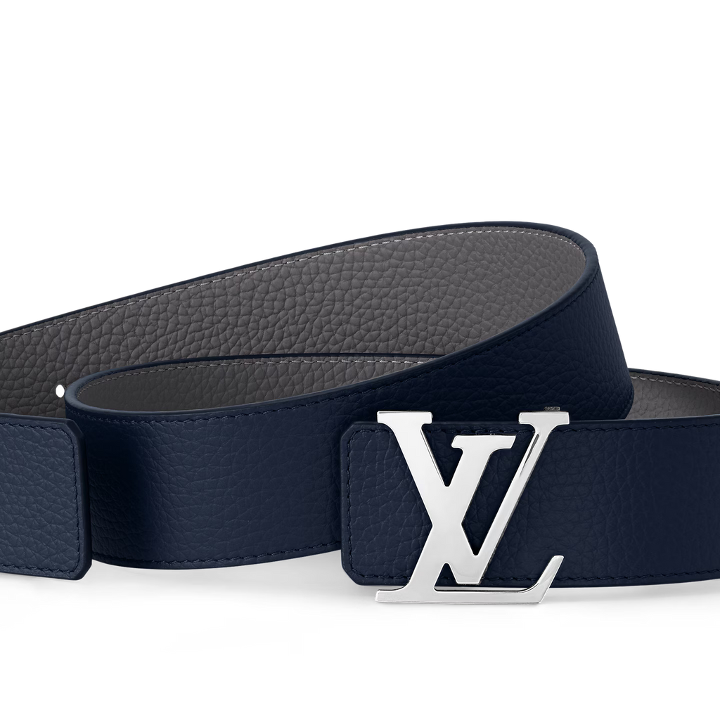 Ceinture Loui Vuitton - Initiales Taurillon 40mm Reversible - Bleu/Gris