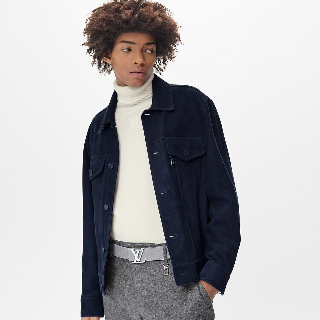 Ceinture Loui Vuitton - Initiales Taurillon 40mm Reversible - Bleu/Gris