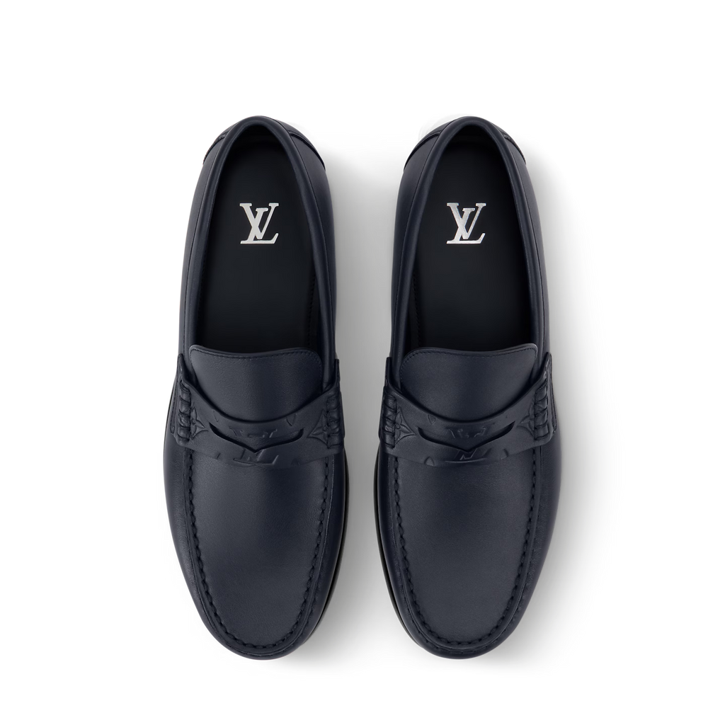 Mocassins Louis Vuitton - Major - Cuir lisse - Bleu Marine