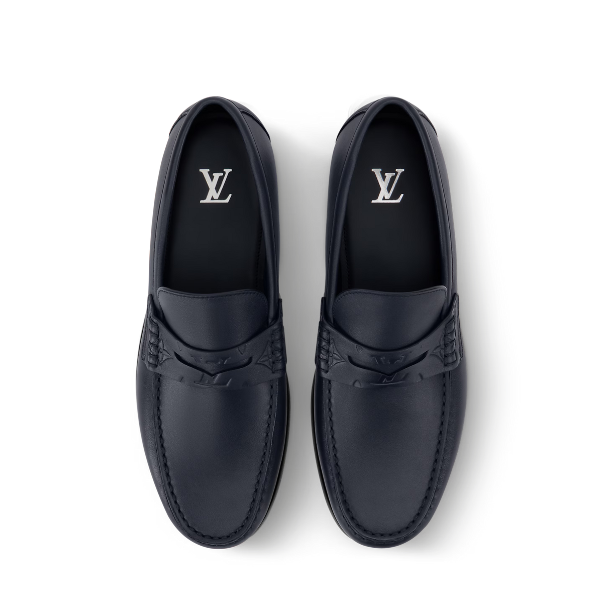 Mocassins Louis Vuitton - Major - Cuir lisse - Bleu Marine