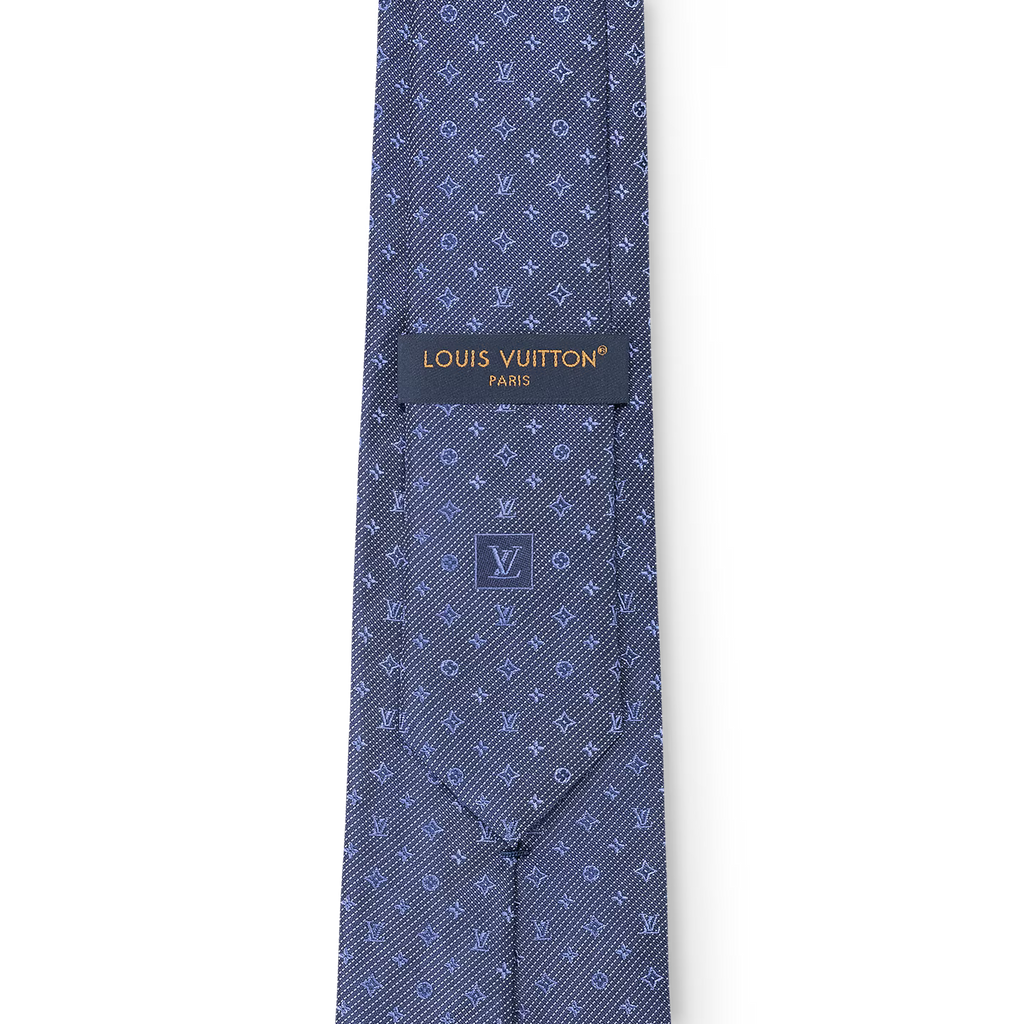 Cravate Louis Vuitton - Monogram Classic - Bleu Marine