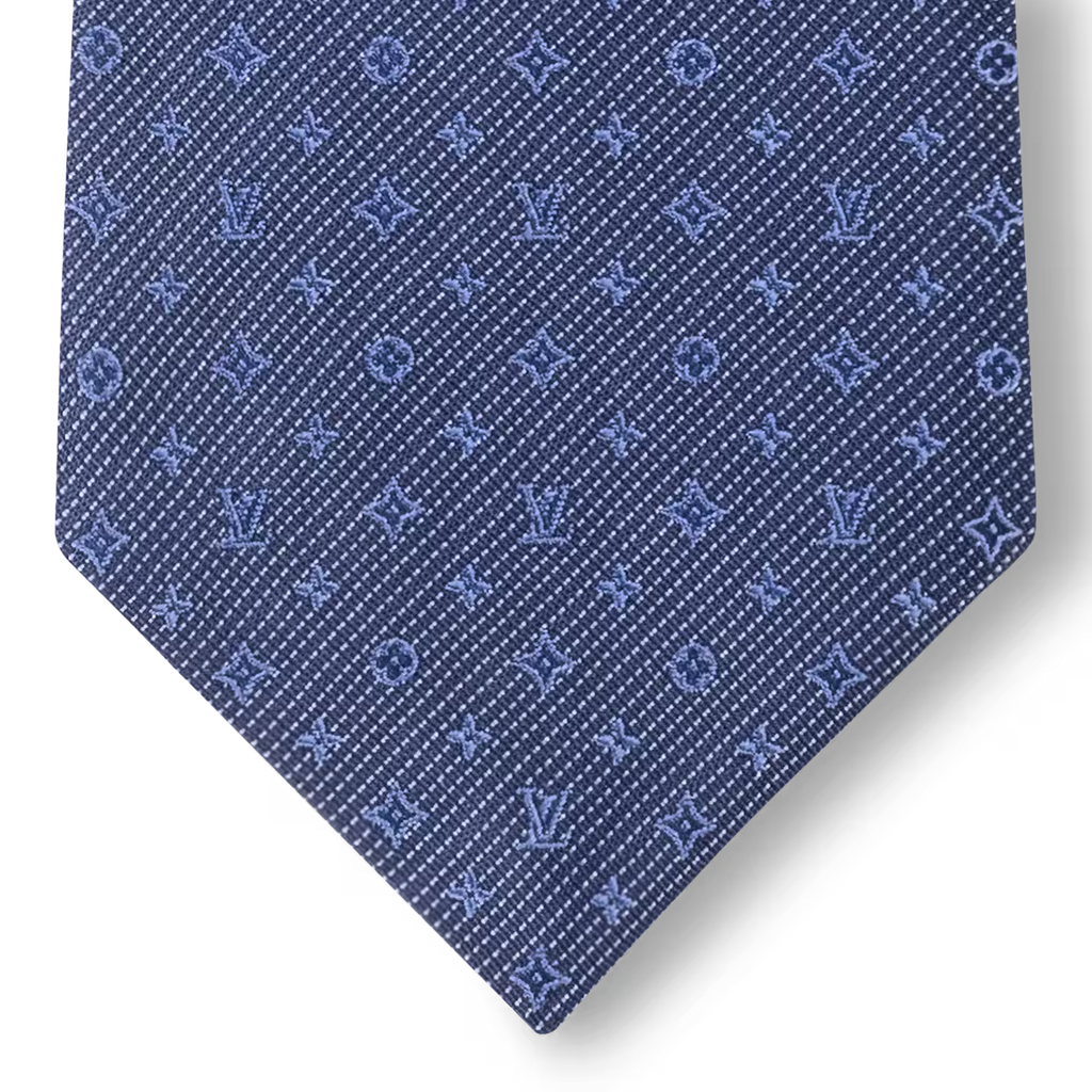 Cravate Louis Vuitton - Monogram Classic - Bleu Marine