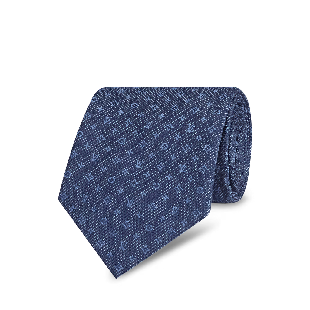 Cravate Louis Vuitton - Monogram Classic - Bleu Marine