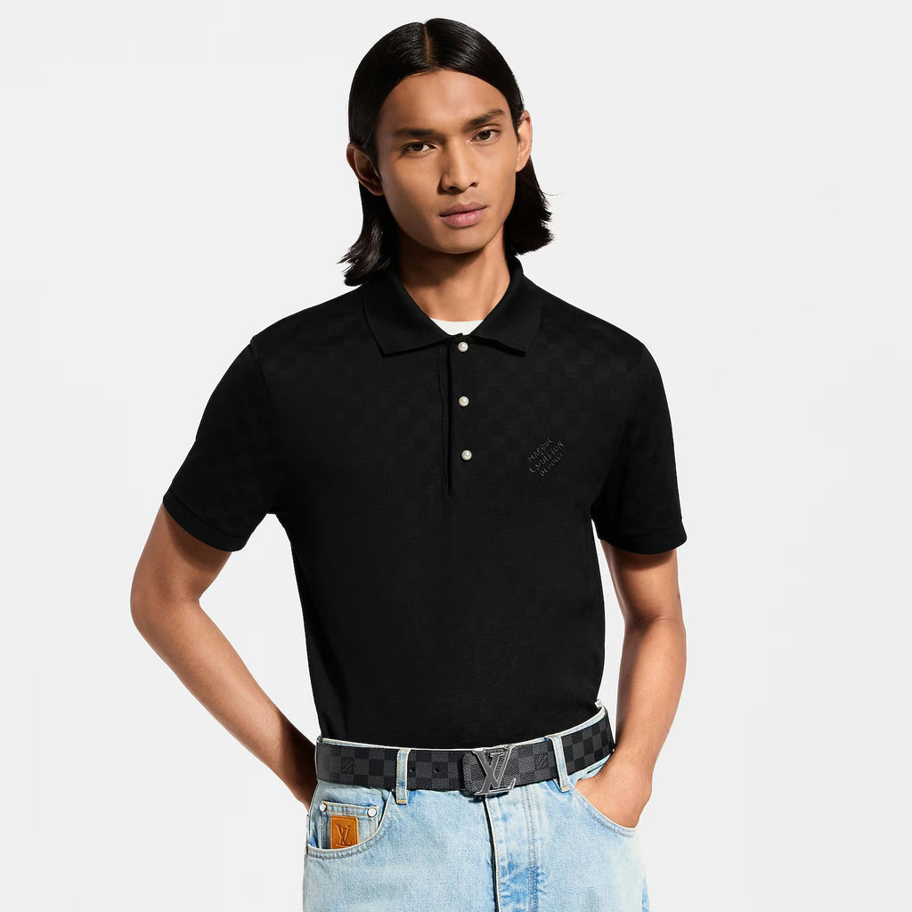 Polo Louis Vuitton - à motif Damier - Noir