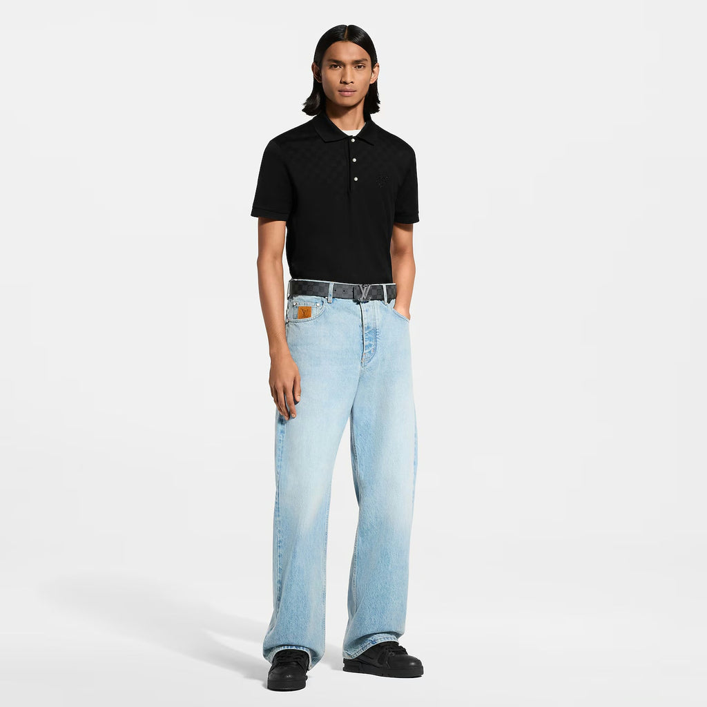 Polo Louis Vuitton - à motif Damier - Noir
