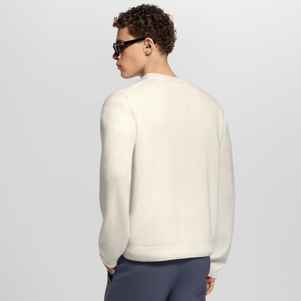 Pull Louis Vuitton - Signature brodée en cachemire- Blanc