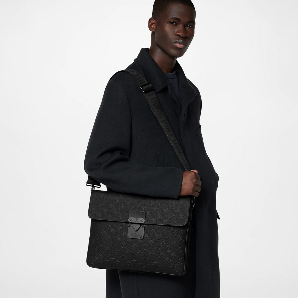 Porte-documents Louis Vuitton - S-Lock - Cuir Taurillon Monogram - Noir