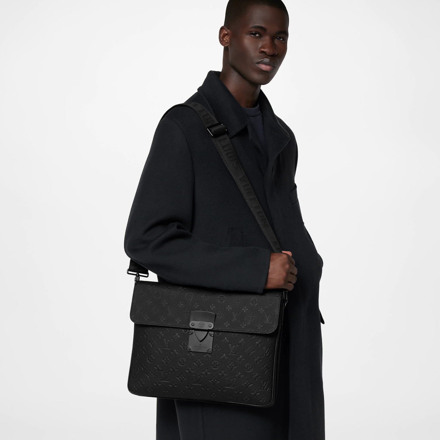 Porte-documents Louis Vuitton - S-Lock - Cuir Taurillon Monogram - Noir
