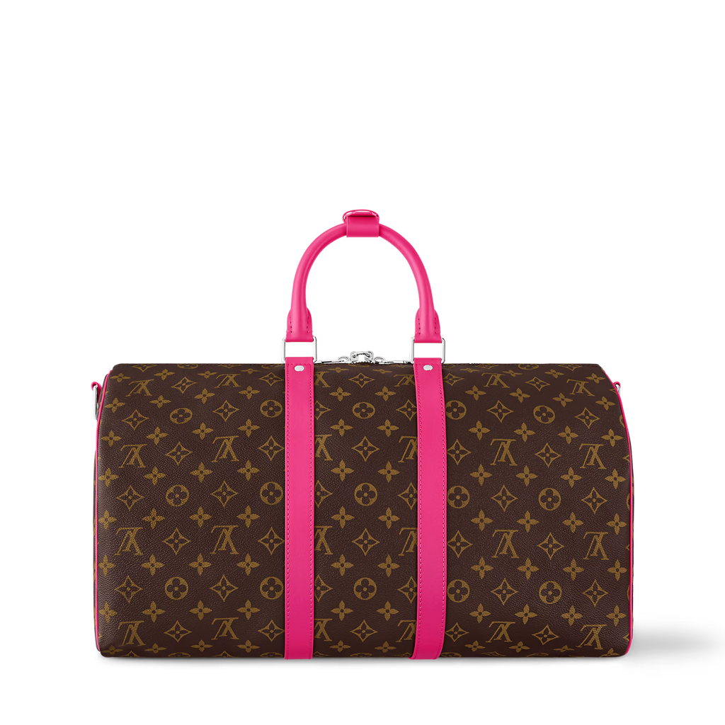 Sac de voyage Louis Vuitton - Keepall Bandoulière 45 - Toile Monogram Rose Pondichéry