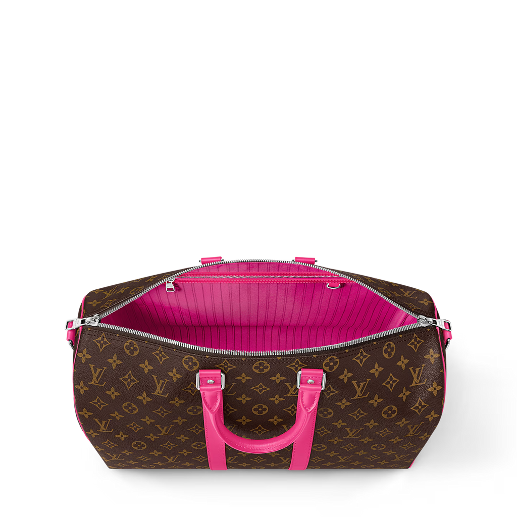 Sac de voyage Louis Vuitton - Keepall Bandoulière 45 - Toile Monogram Rose Pondichéry