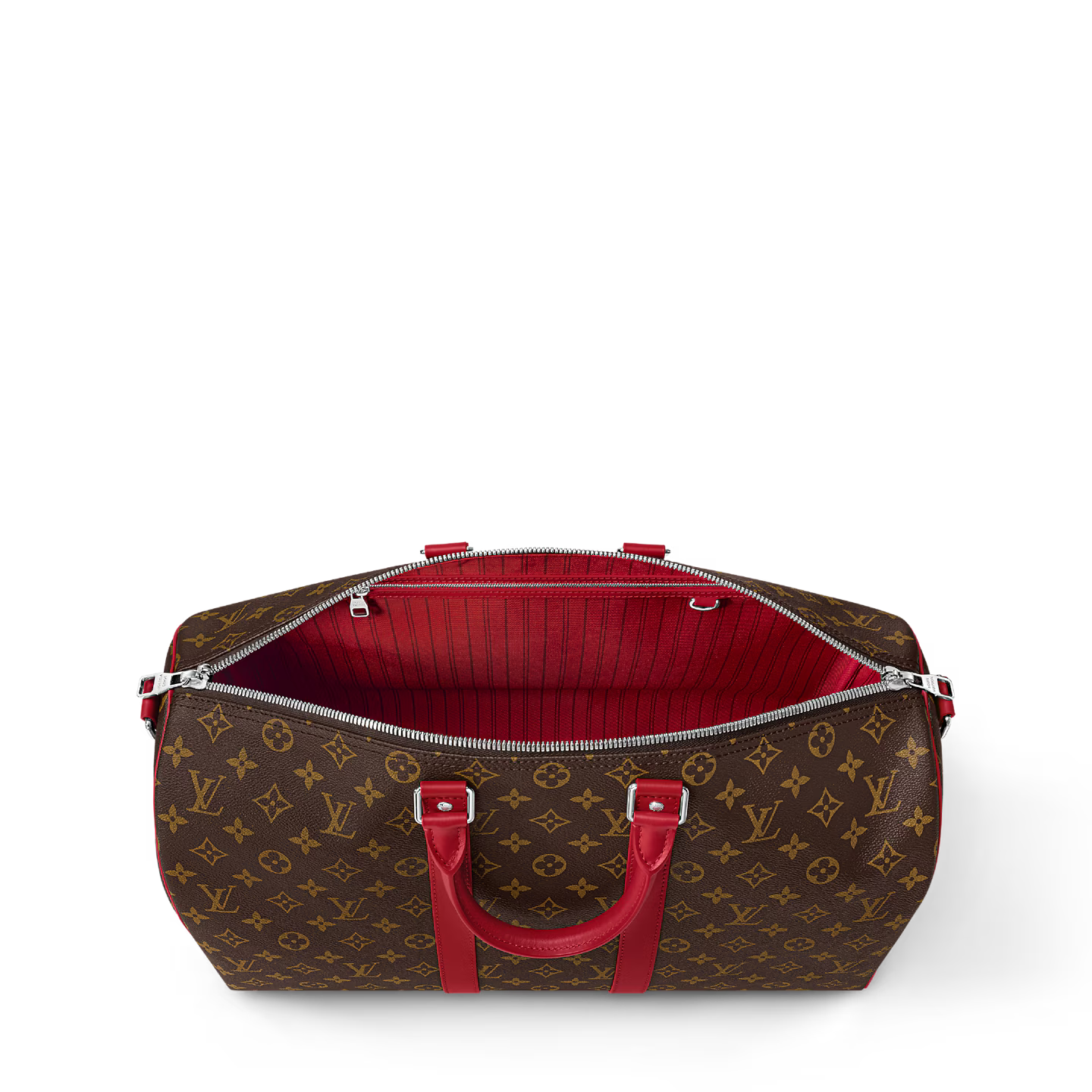 Sac de voyage Louis Vuitton - Keepall Bandoulière 45 - Toile Monogram Rouge Sari