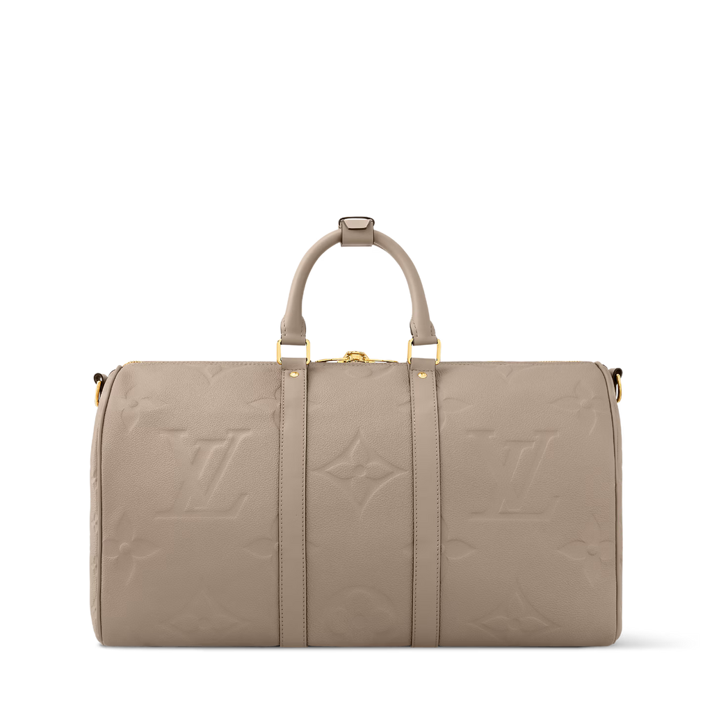 Sac de voyage Louis Vuitton - Keepall Bandoulière 45 - Monogram Empreinte Giant - Beige