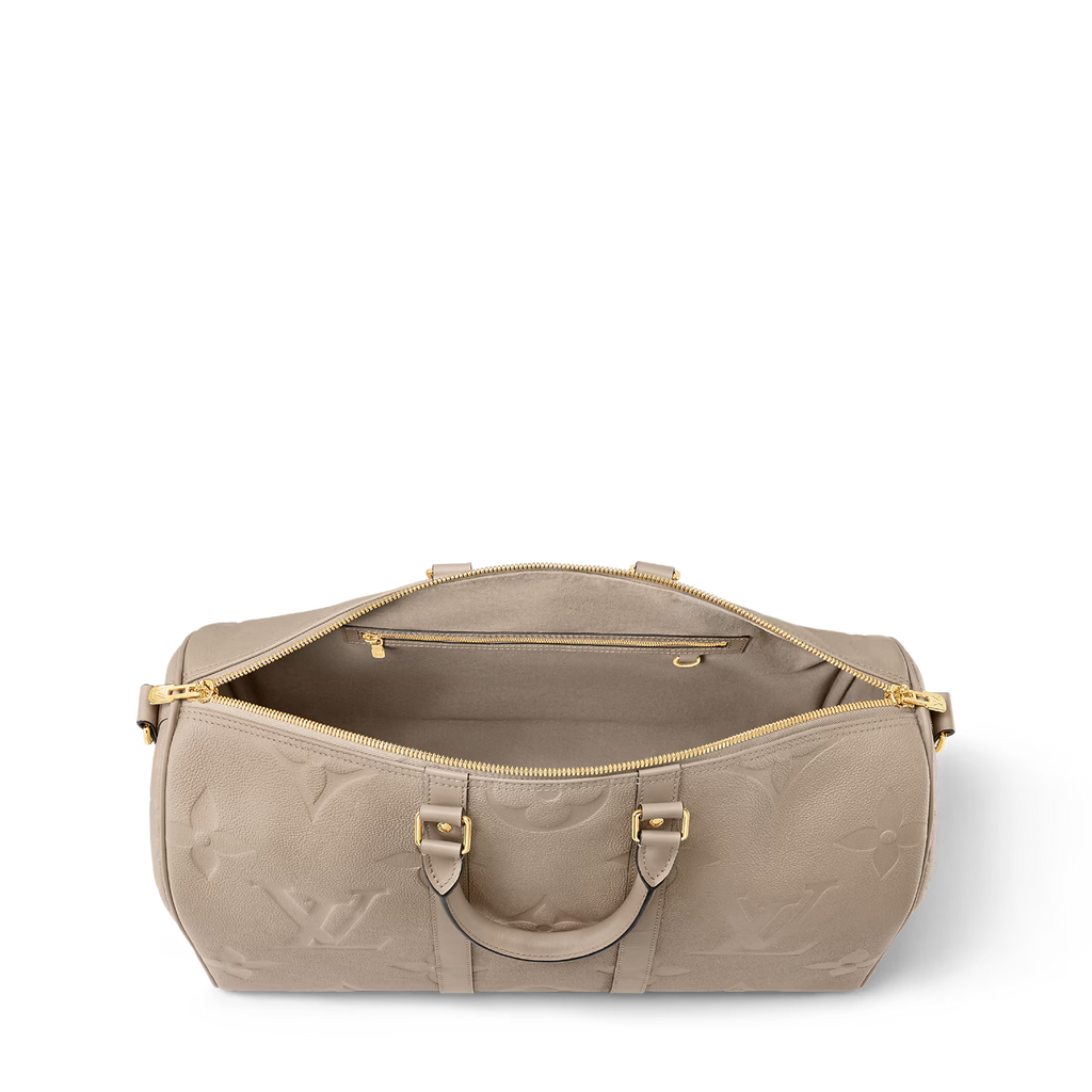 Sac de voyage Louis Vuitton - Keepall Bandoulière 45 - Monogram Empreinte Giant - Beige