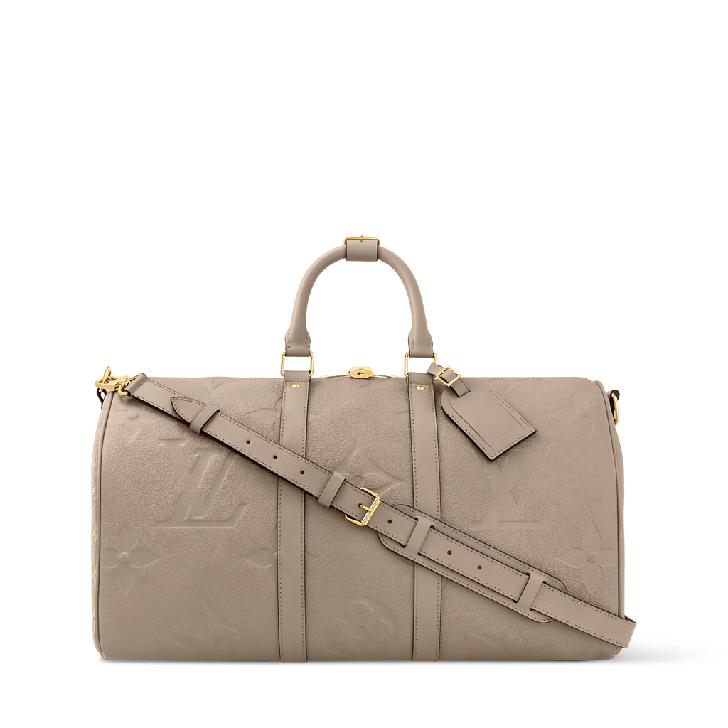Sac de voyage Louis Vuitton - Keepall Bandoulière 45 - Monogram Empreinte Giant - Beige