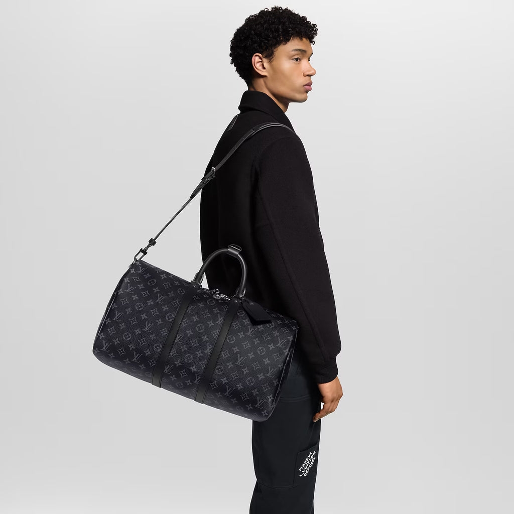 Sac de voyage Louis Vuitton - Keepall Bandoulière 45 - Toile Monogram Éclipse